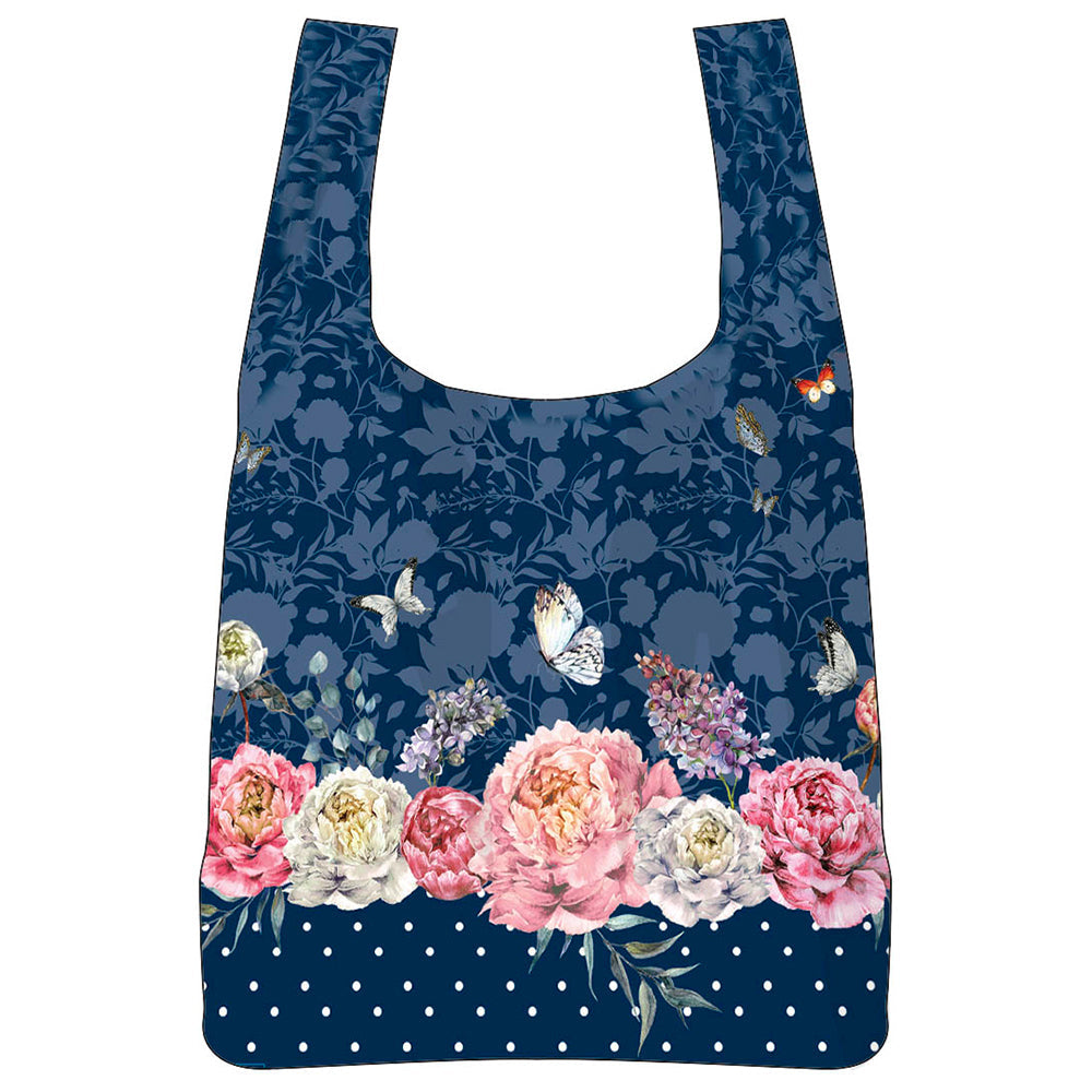 LMD Roses & Butterlifes Navy Floral Decorative Botanical Casual Tote Bag 65cm (2 Pack) — image 2