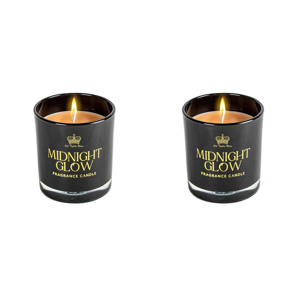 LMD Old Tupton Midnight Glow Scented Candle 160g Home Fragrance/Scent Round Black (2 Pack)