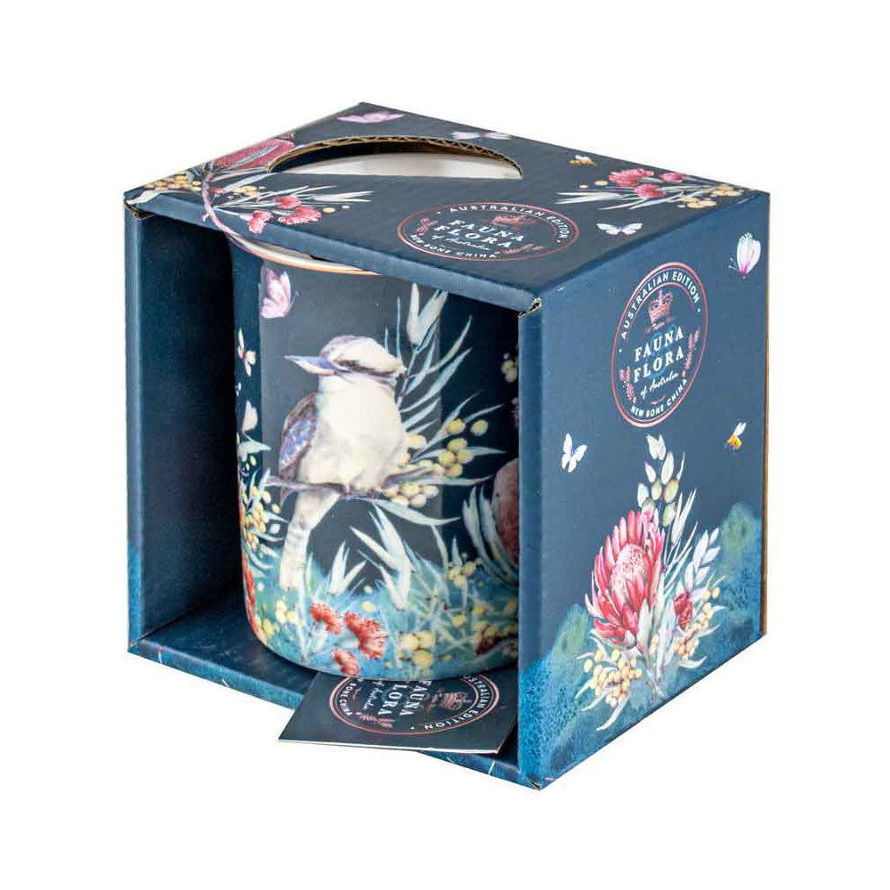 LMD Australian Flora Kookaburra 360ml Coffee Mug New Bone China Cup w/ Handle (2 Pack) — image 3
