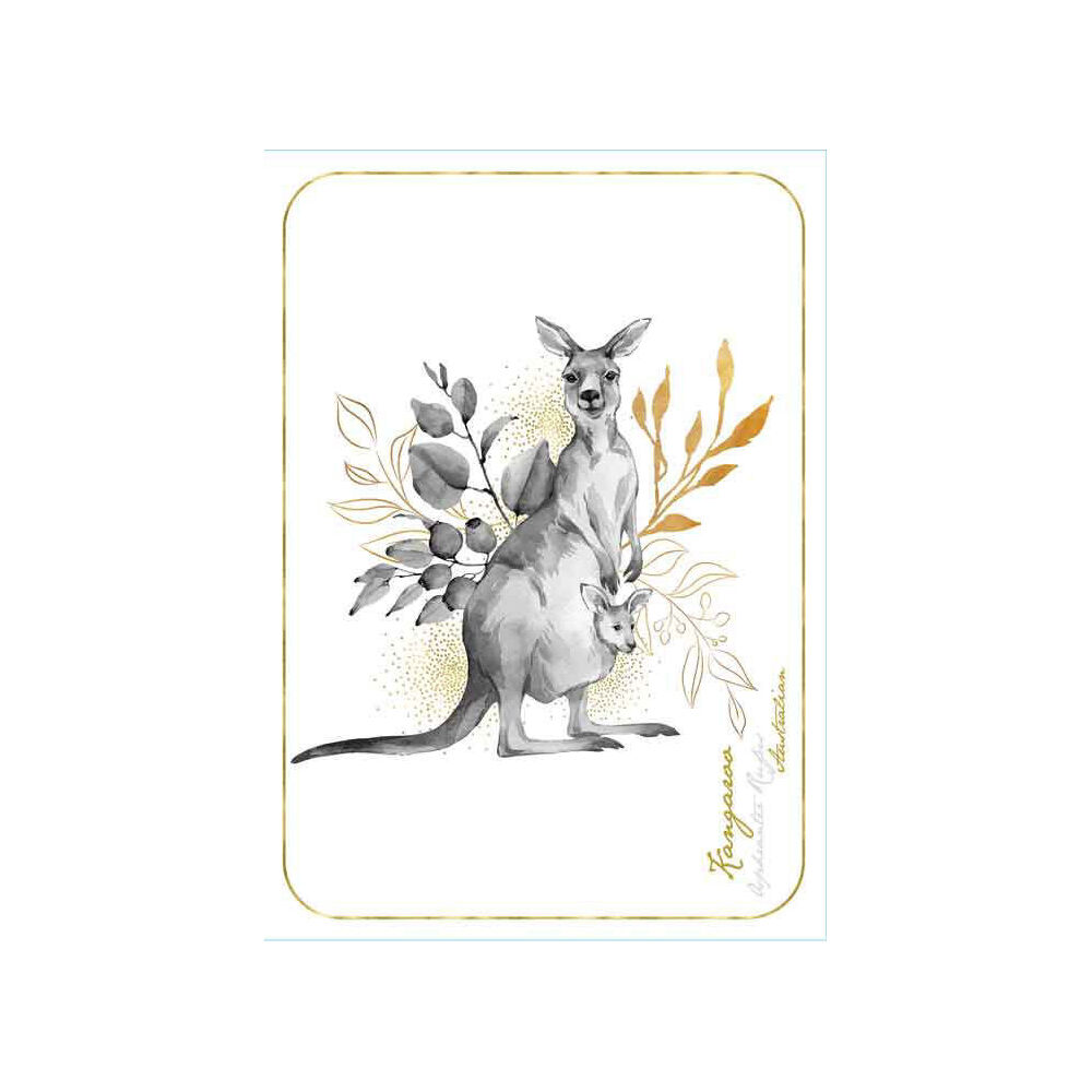 LMD Australian Kangaroo Flora & Fauna Cotton Kitchen Tea Towel Rect 50x70cm (2 Pack) — image 2