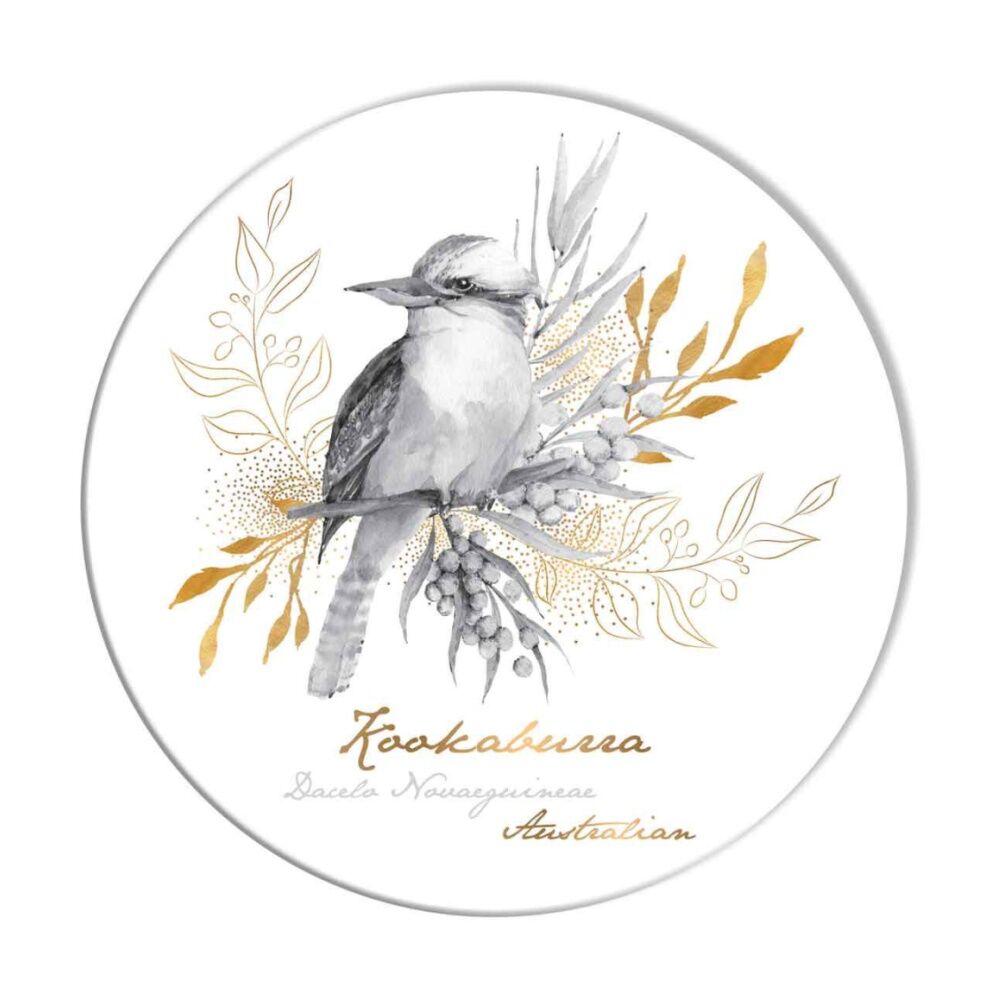 LMD Kookaburra Ceramic Surface Protector Trivet Decor Round 25cm Black/White (2 Pack) — image 2
