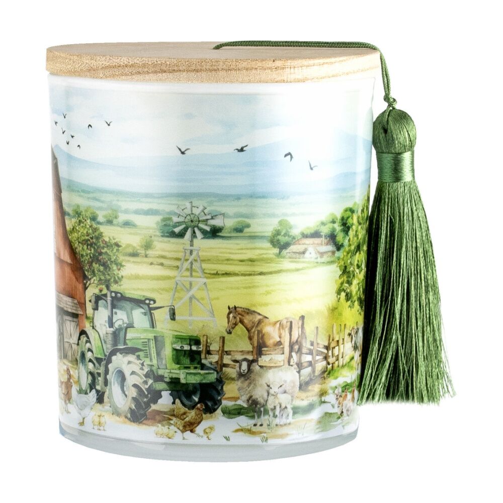 LMD Country Life Glass Candle w/ Tassel/Lid Home Decor 300g Farm Animals (2 Pack) — image 3