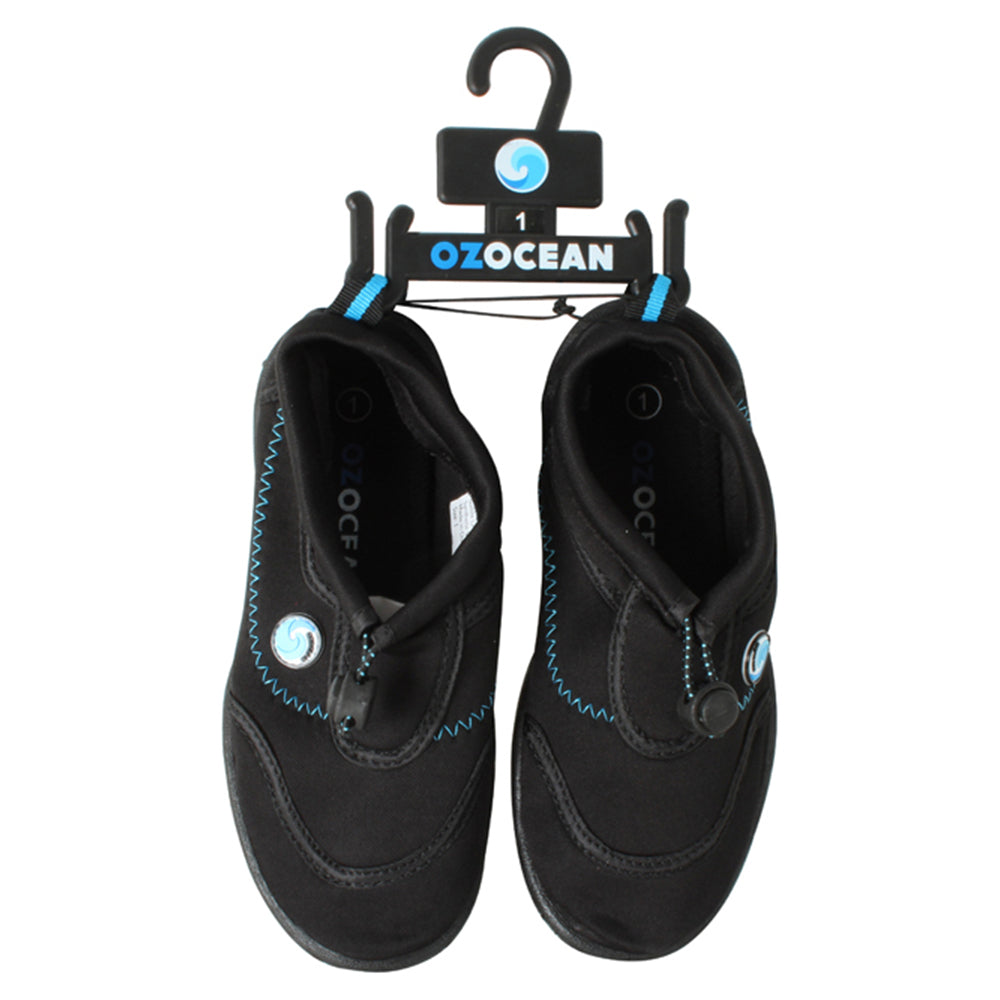 OZ Ocean Meelup Aqua Shoes Beach/Pool Outdoor Water Slip-On Kids Size 13 Black