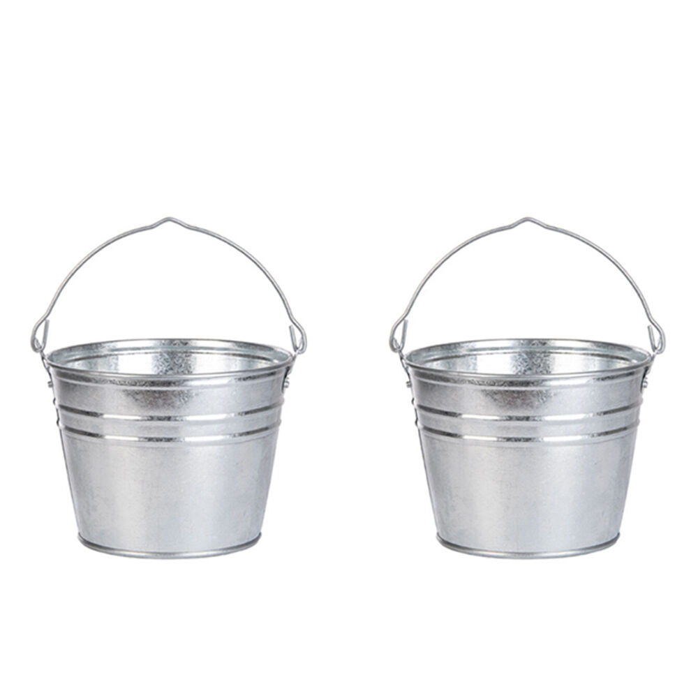 Esschert Design Garden Storage Zinc Bucket Water Container Small 25.2cm (2 Pack)
