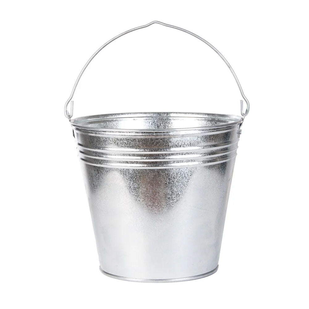 Esschert Design Zinc Bucket Outdoor Garden Container Extra Large 14.7L Silver