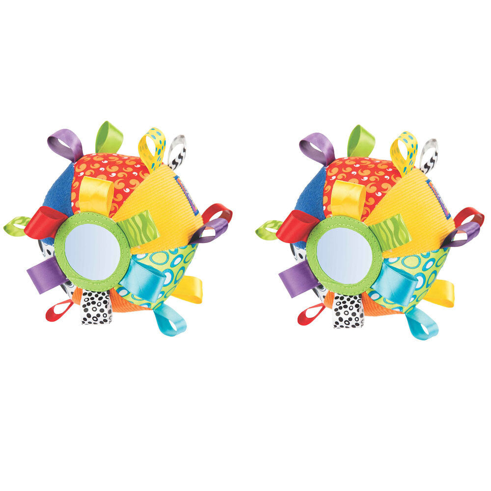 Playgro Loopy Loops Ball Soft Baby Interactive Activity Rattle Toy 3m+ (2 Pack)