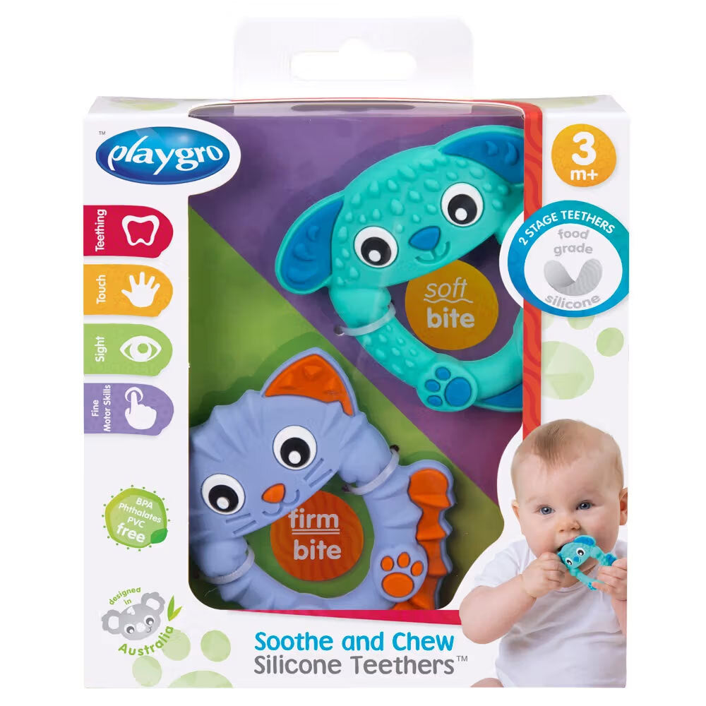 Playgro Soothe and Chew Kobie Cat Silicone Baby Soothing Teether Toy0m+ — image 2