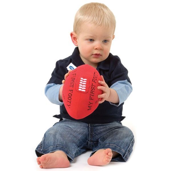 Playgro My First Footy Baby Soft Plush AFL/Rugby Ball Shaped Fun Toy 6m+ — image 2