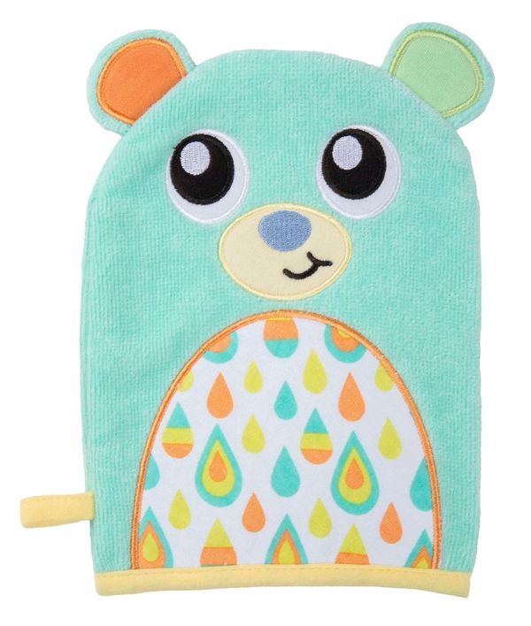 Playgro Friendly Forest Bear Soft Reversible Natural Bath Wash Mitt (3 Pieces)