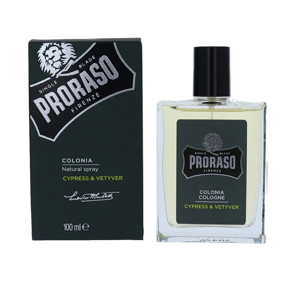 Proraso Beard Eau De Cologne Mens Grooming Cypress Vetiver Scent 100Ml Fragrance For Men