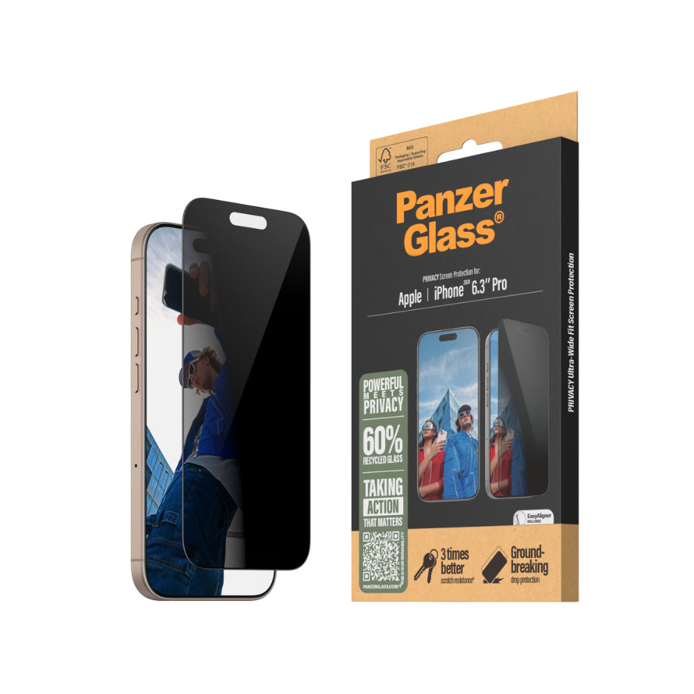 Panzerglass For Apple iPhone 16 Pro Privacy Screen Protector Ultra Wide Fit — image 2