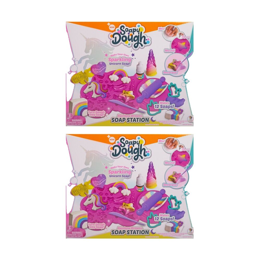 Soapy Dough Soap Station Kids Modelling Clay Set Makes 12 Soaps 3y+ Assorted (2 Pack)