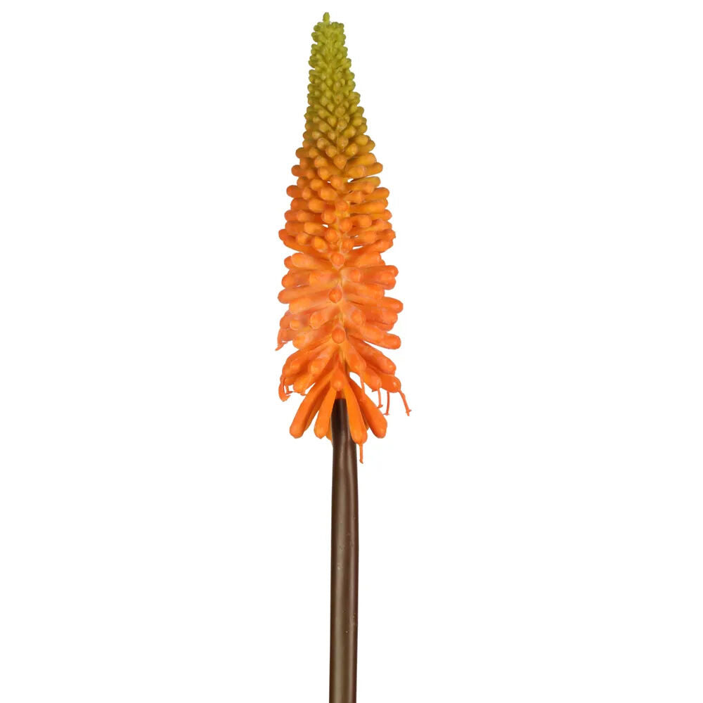 Belle Red Hot Poker Stem Artificial Plant Indoor Home Decor 69cm Orange