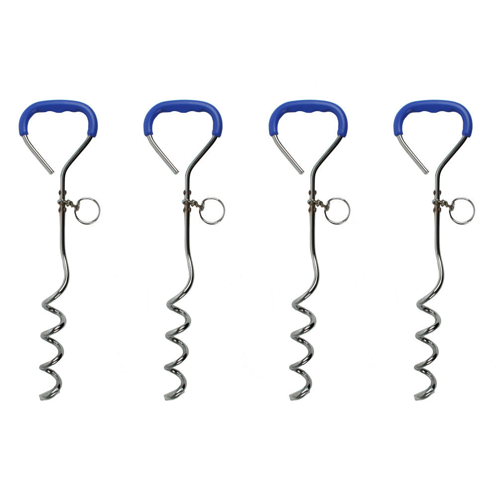 Pro Pet Max Spiral Dog Tie Stake Interactive Play Toy Outdoor Camping 46cm (4 Pack)
