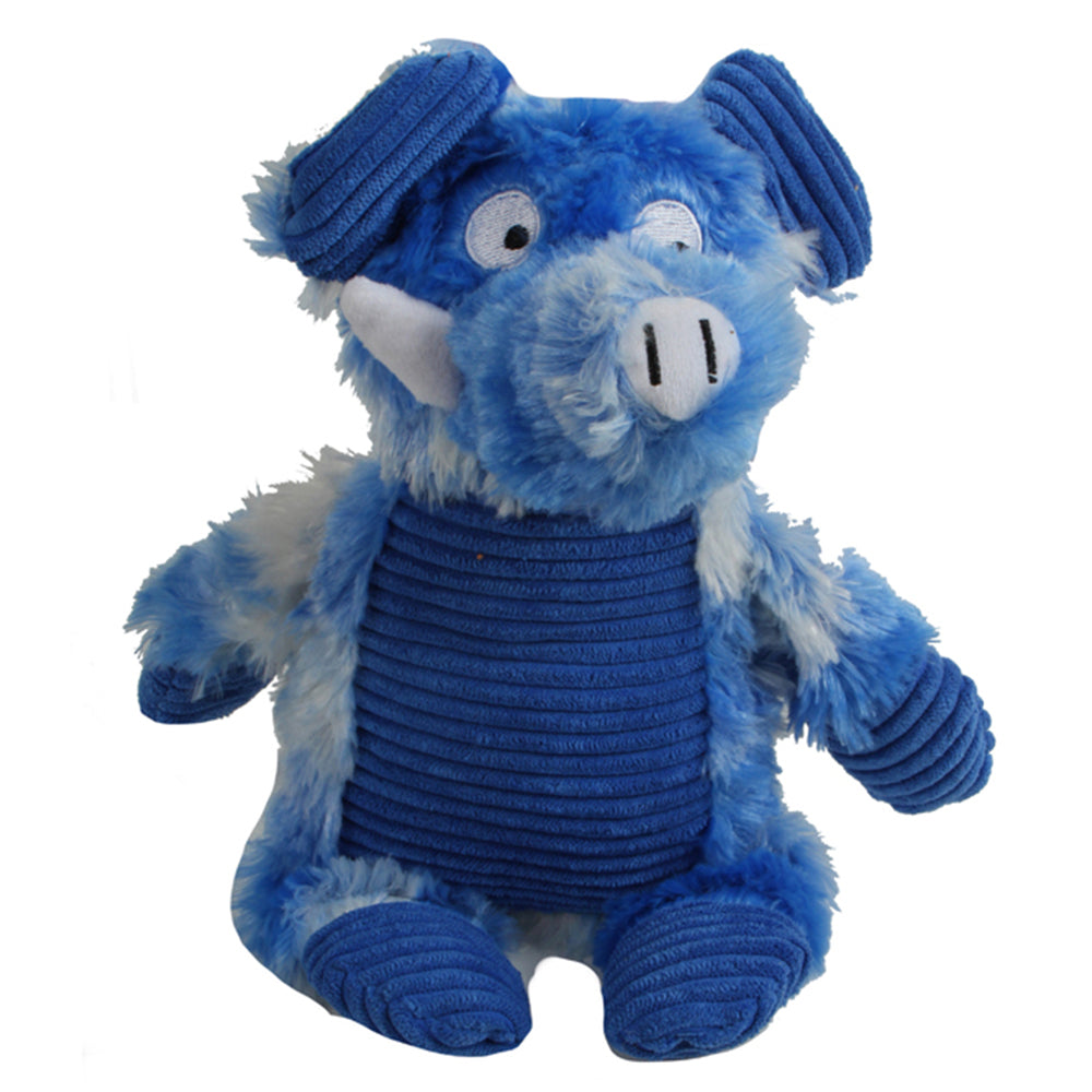 Pro Pet 30cm Squeaky Soft Plush Pig Dog Toy Interactive Squeaker Play Blue (2 Pack)