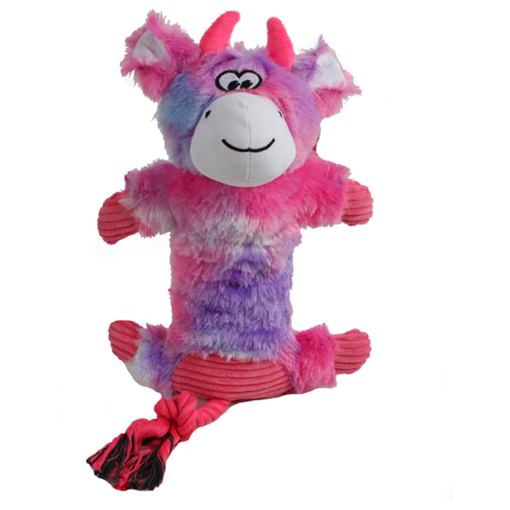 Pro Pet 30cm Squeaky Soft Plush Monkey Dog Toy Interactive Squeaker Violet (2 Pack) — image 2