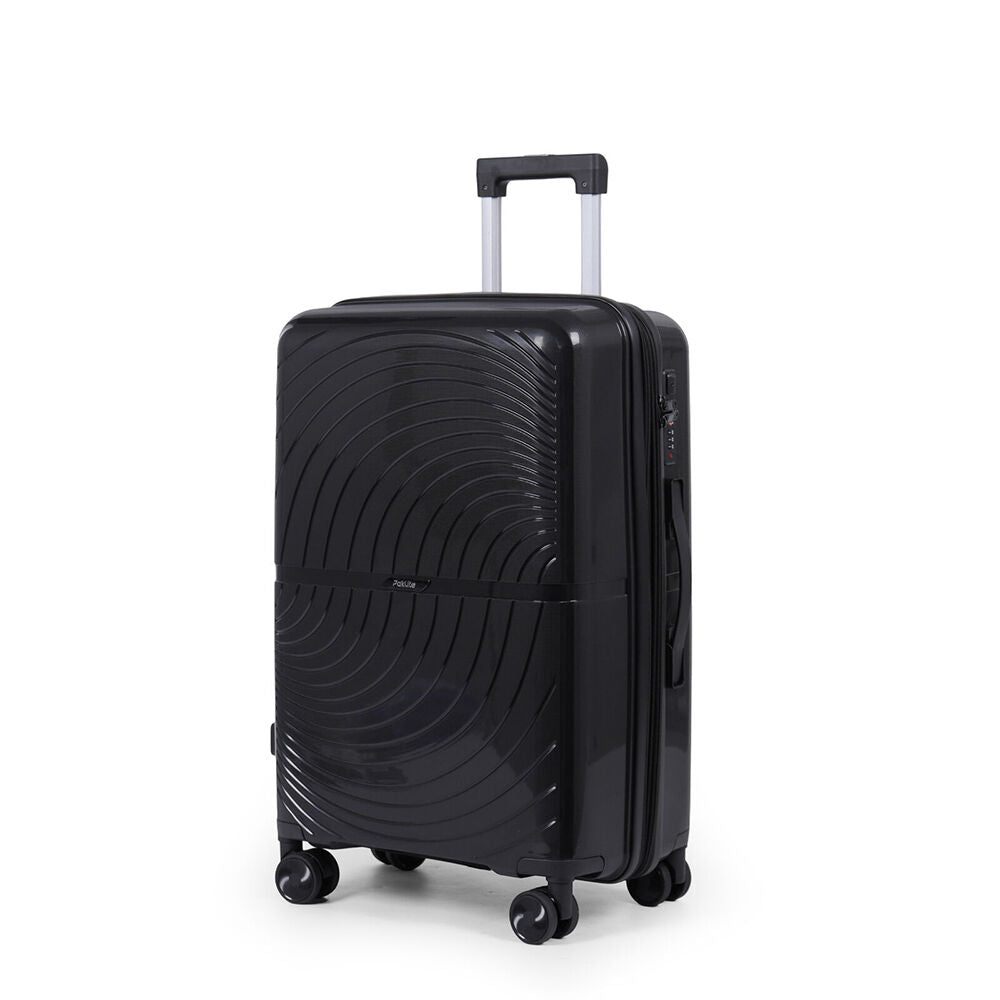 Paklite 65x43cm Black Suitcase Lightweight Solar Medium Travel Luggage — image 3