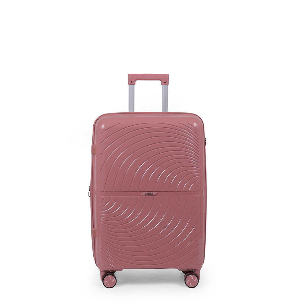 Paklite 65x43cm Pink Suitcase Lightweight Solar Medium Travel Luggage