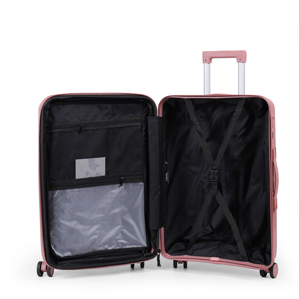 Paklite 65x43cm Pink Suitcase Lightweight Solar Medium Travel Luggage — image 7