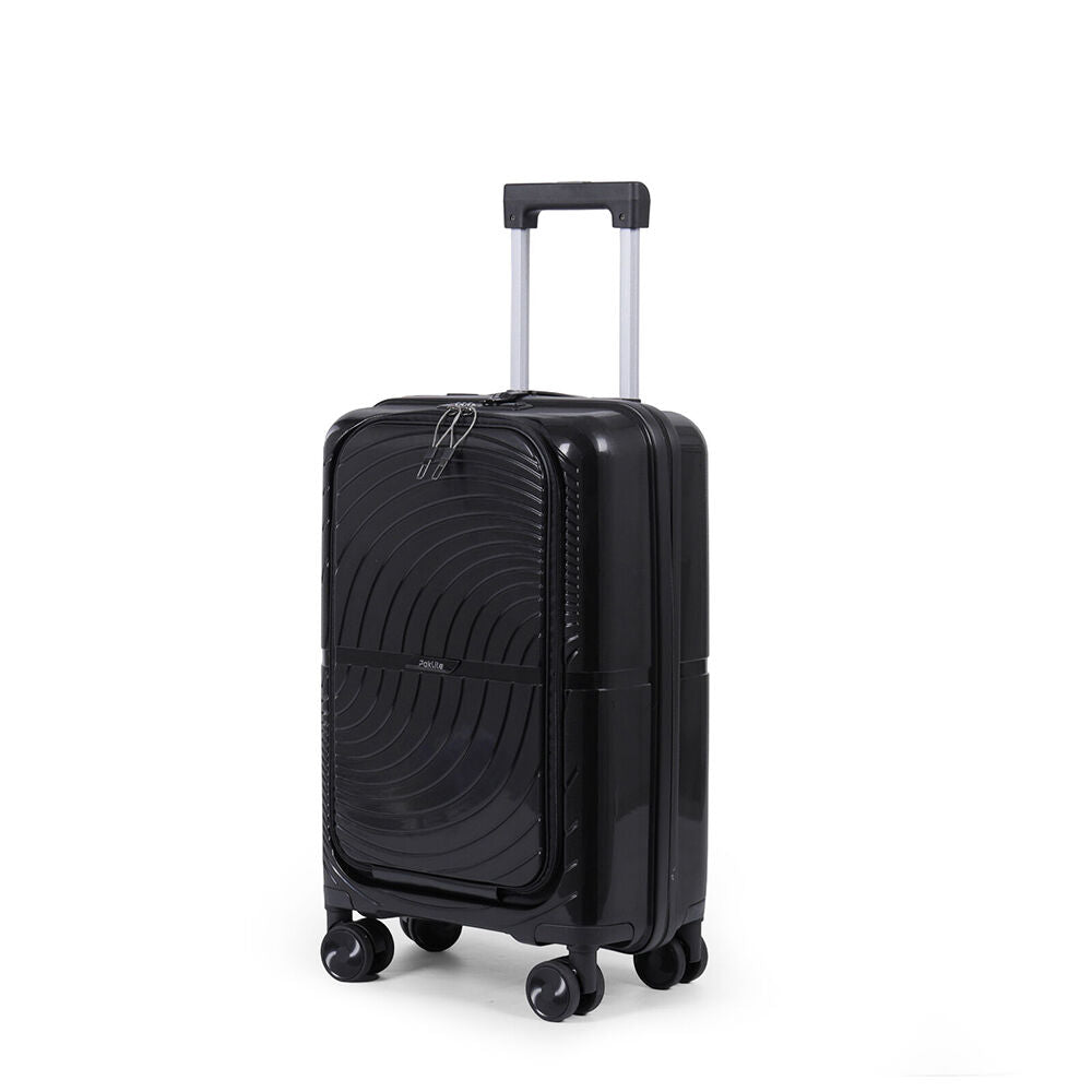 Paklite 55x35cm Black Suitcase Lightweight Solar Small Travel Luggage — image 3