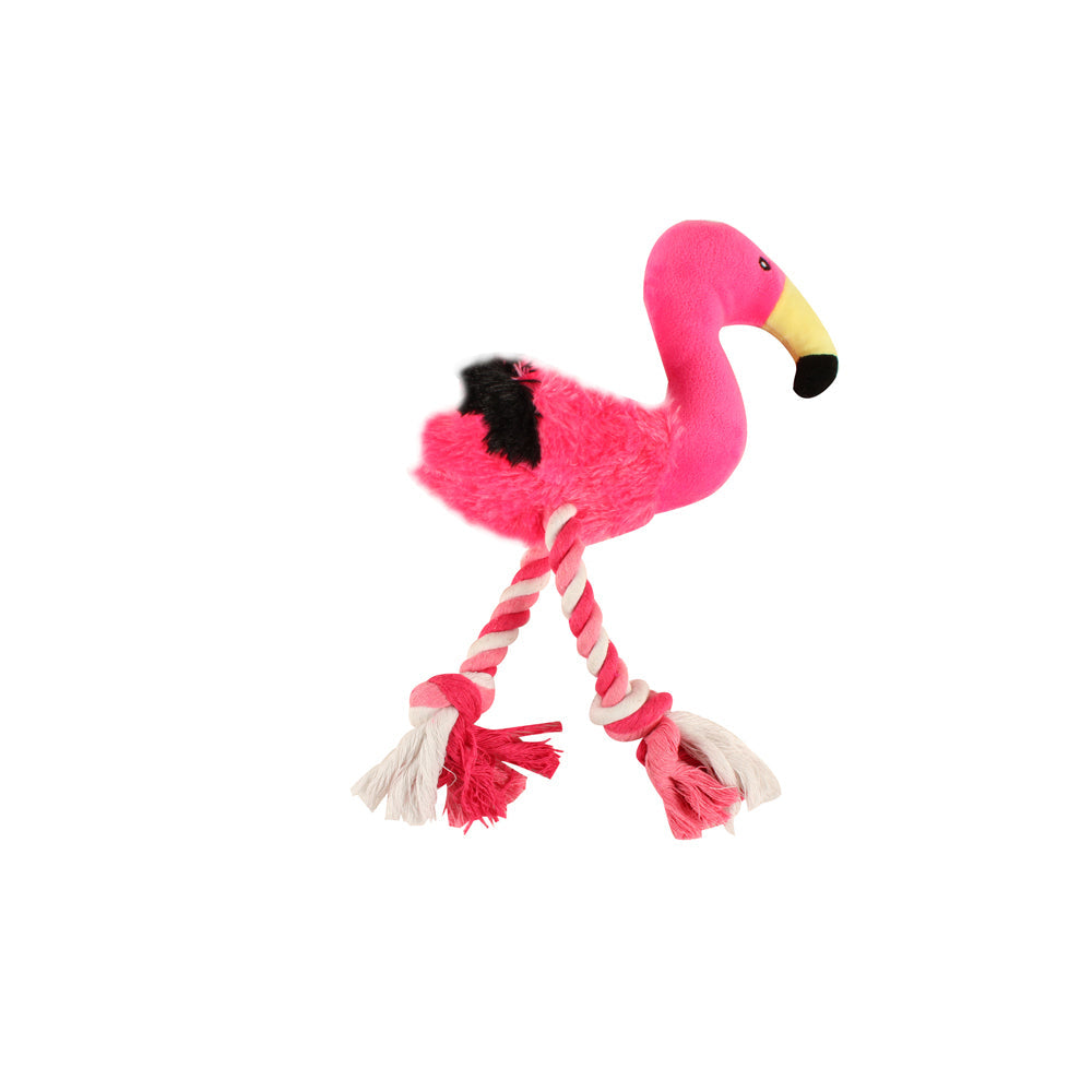 Pro Pet Max Interactive Chew Flamingo Large Play Toy Plush Outdoor 40cm Rope
