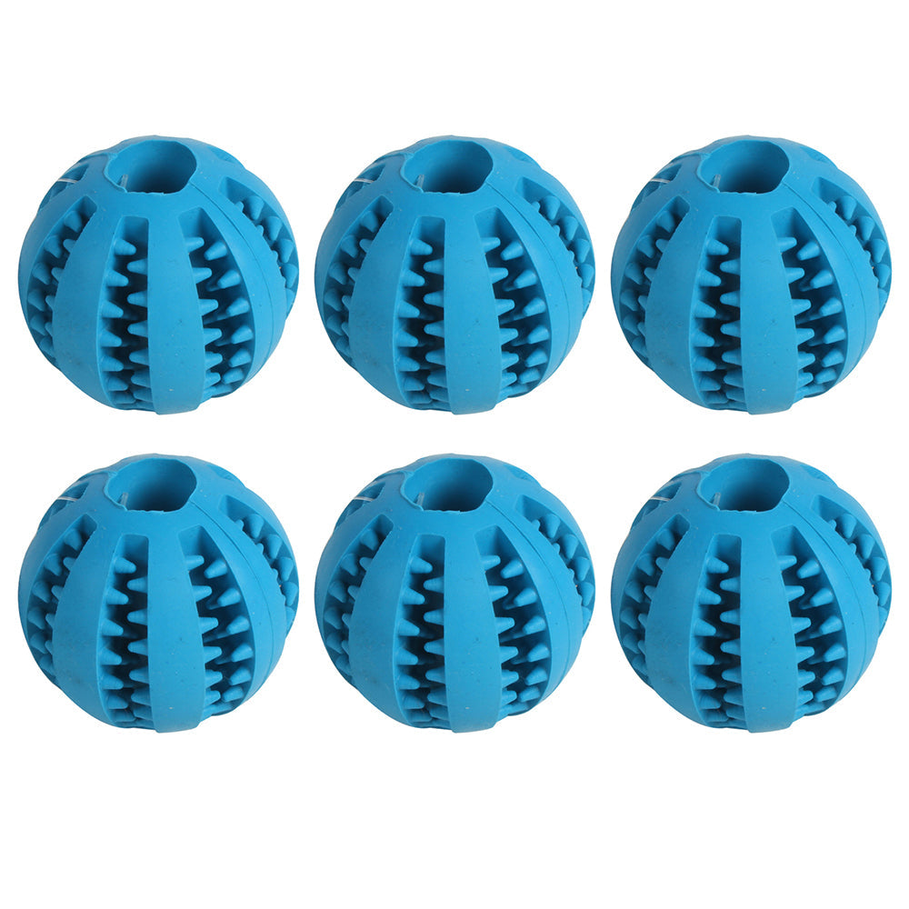 Pro Pet Max Hide Treats Chew Rubber Ball Toy Blue 5.3cm (6 Pack)