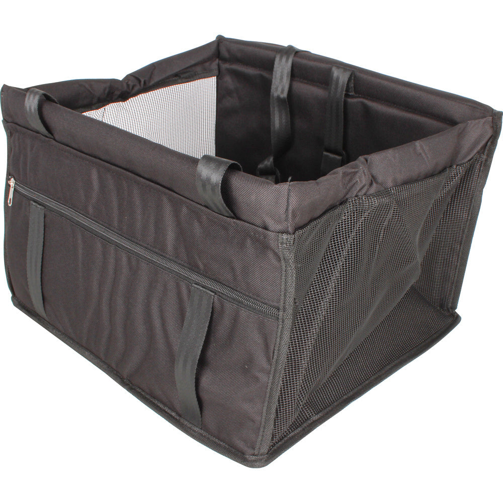 Pro Pet Care Square Dog/Cat Foldable Deluxe Quilted Mesh Car Booster Seat Black