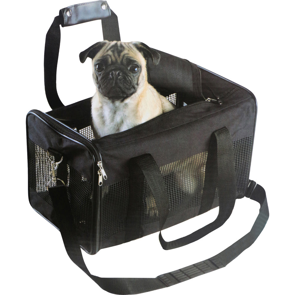 Pro Pet Care 48cm Adjustable Nylon Mesh Dog Carrier Storage Bag w/ Handle Black
