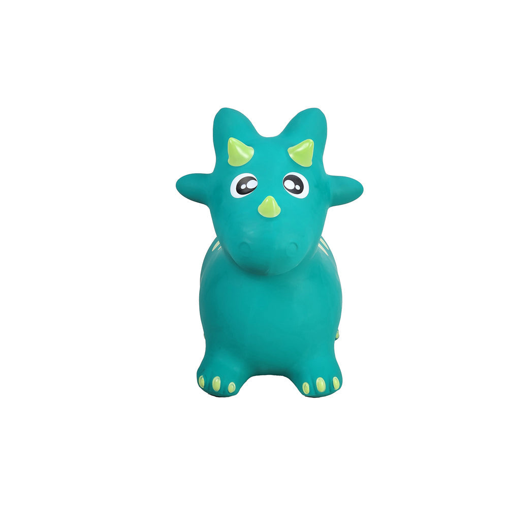 Kaper Kidz Bouncy Rider Spike The Triceratops Kids Ride On Toy 12m Teal Colour