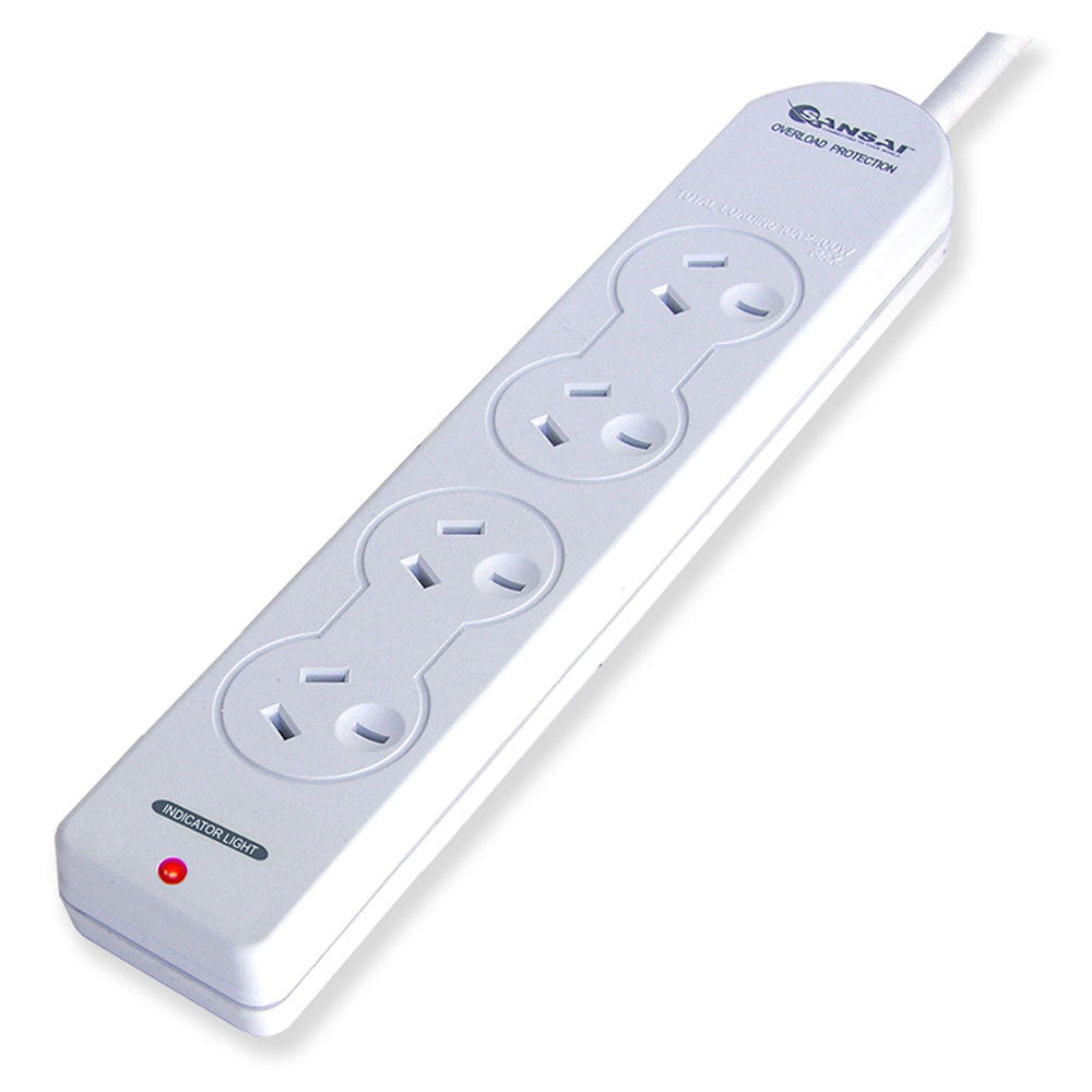 Sansai 4 Way Power Board Sockets Overload Protection/Reset Button/1m Cord/10A — image 2