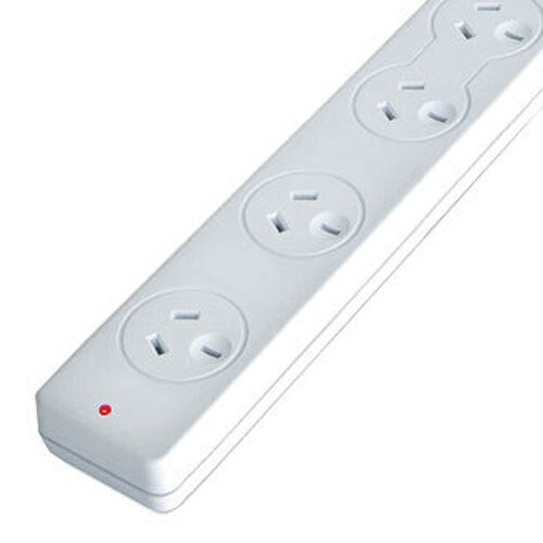 Sansai 6-Way Overload Protected Powerboard 1m Lead Extension Cord Port White — image 3