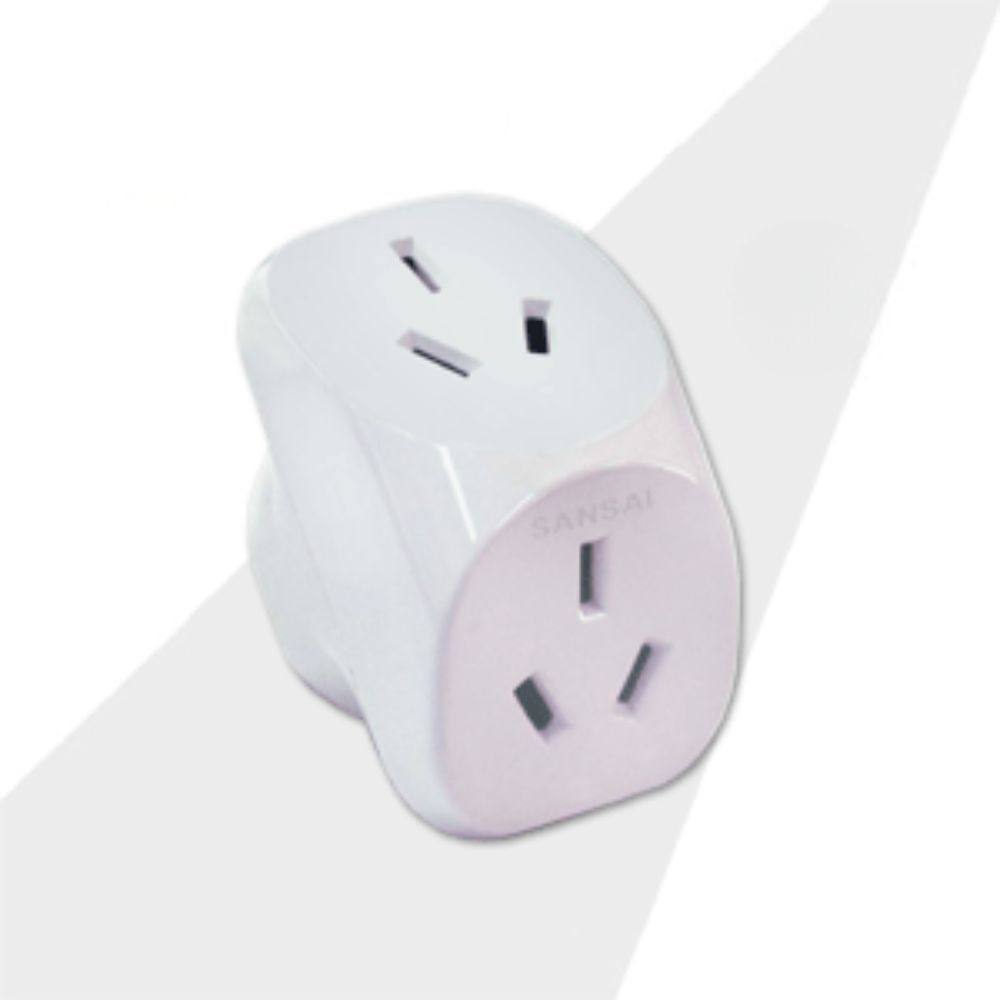 Sansai Double Plug 2 Outlets Angled Adaptor Indoor Adapter Home Socket White — image 3