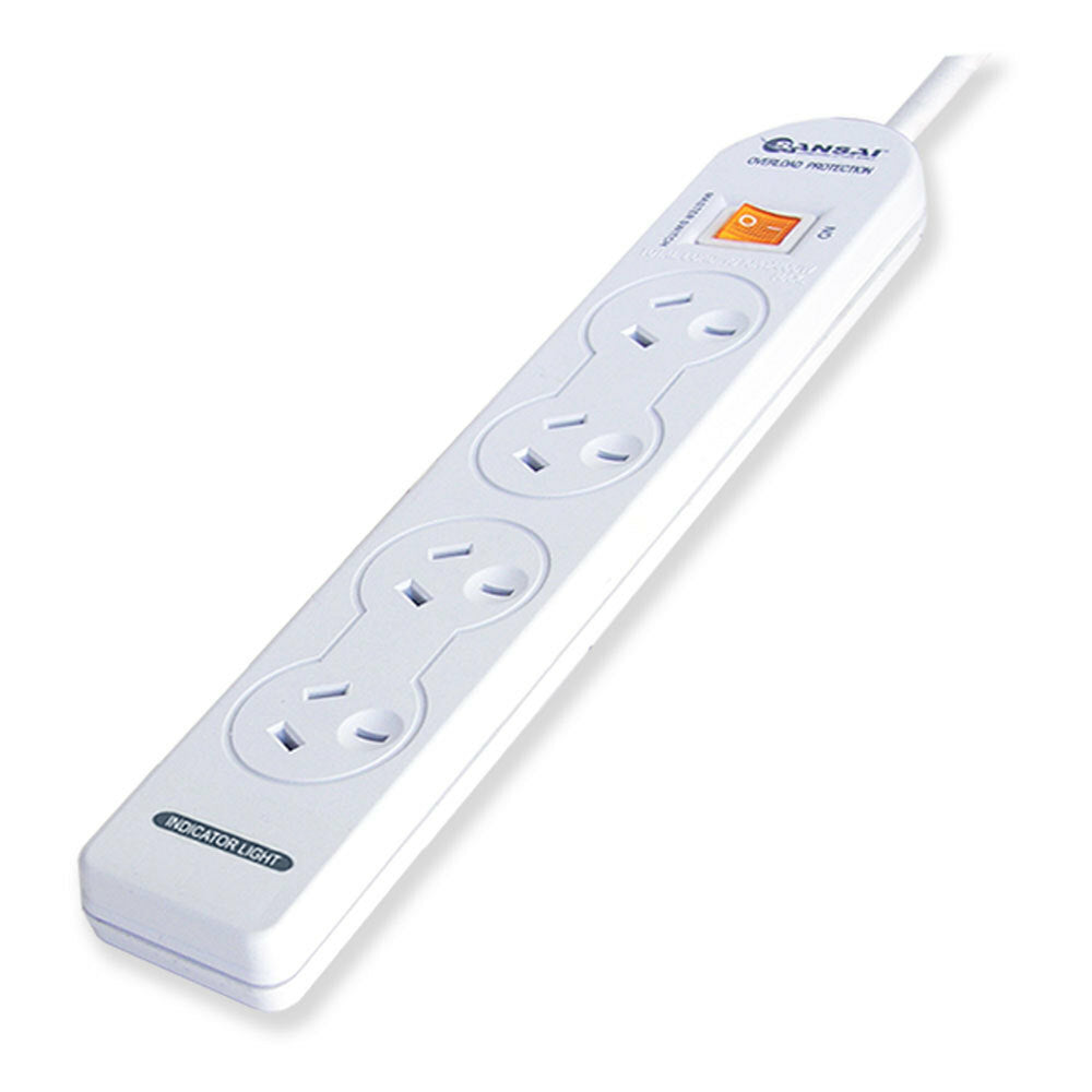 Sansai 4 Way Powerboard Sockets Splitter Overload Protection/Switch/1m Cord/10A — image 2