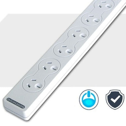 Sansai 6 Way Power Board Outlets/Socket w/ Overload Protection/1m Cord/Lead — image 3