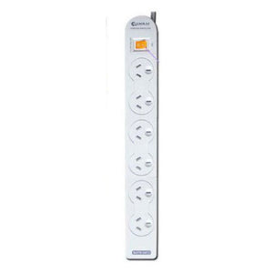 Sansai 6 Way Power Board Outlets/Socket w/ Overload Protection/1m Cord/Lead