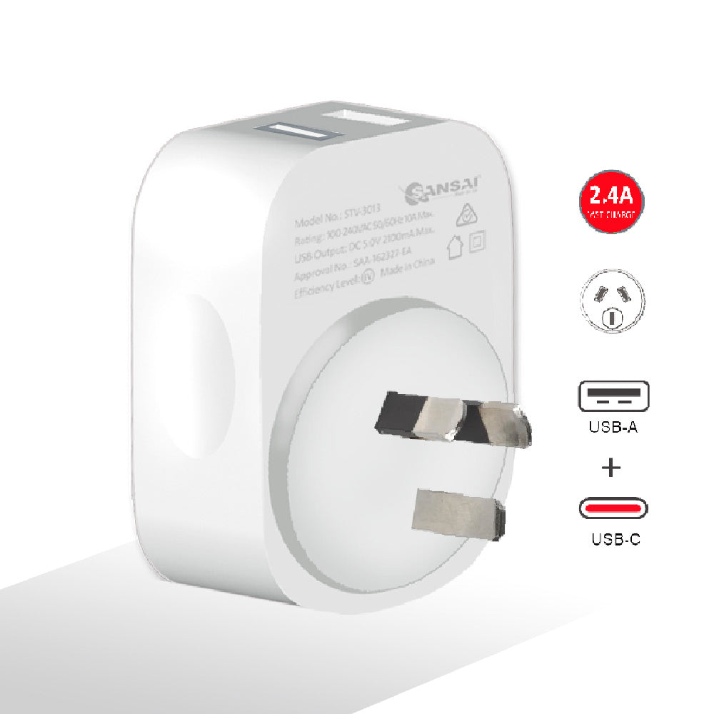Sansai Portable Wall Charger 22.5W USB-C w/ LED Indicator 11x7 cm Assorted — image 3