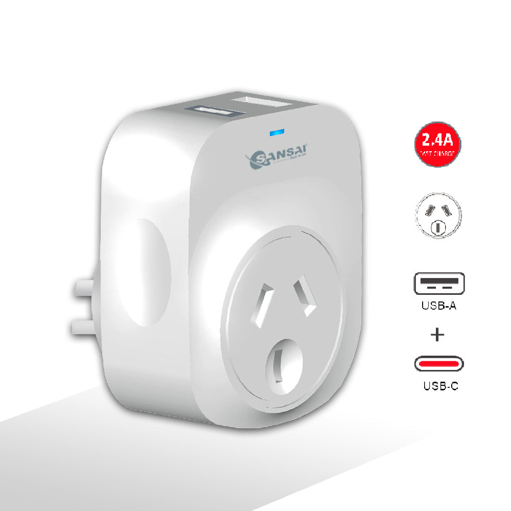 Sansai Portable Wall Charger 22.5W USB-C w/ LED Indicator 11x7 cm Assorted — image 2