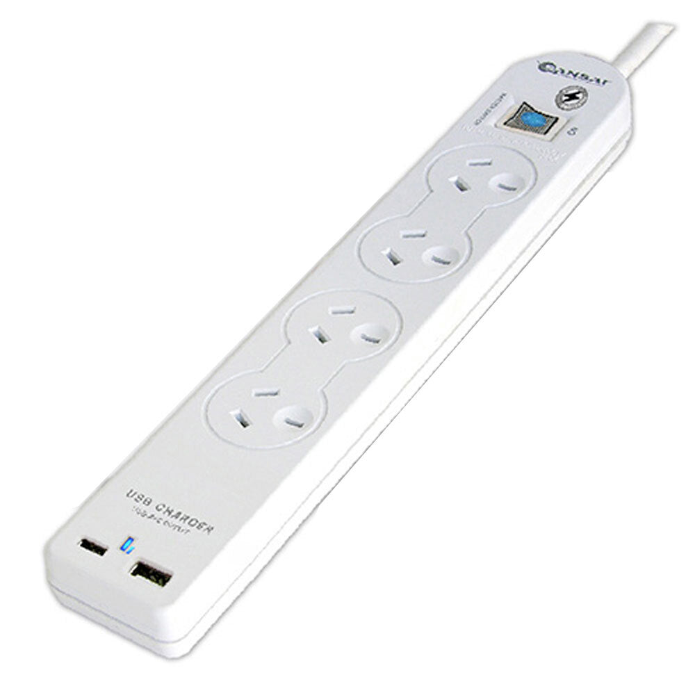 Sansai 4 Socket USB Powerboard/Power Adaptor With Usb-a/usb-c Ports White — image 2