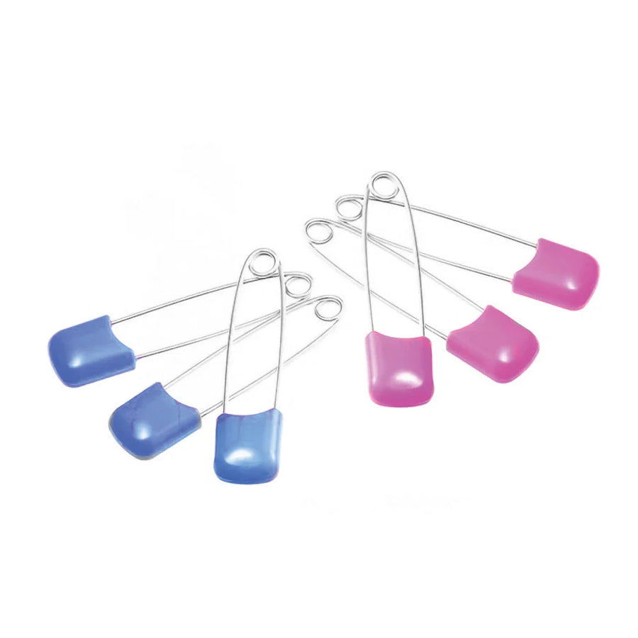 Pigeon Infant/Baby Clothing Nappy Safety Pins w/Safety Lock Large Assorted (6 Pieces)