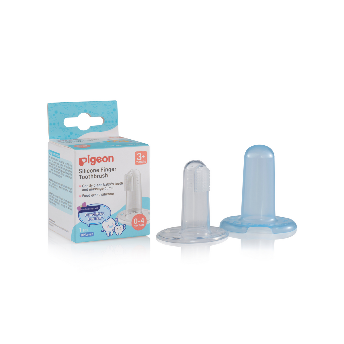 Pigeon Finger Toothbrush Set Silicone Baby Teething 3m+ (2 Pack) — image 2