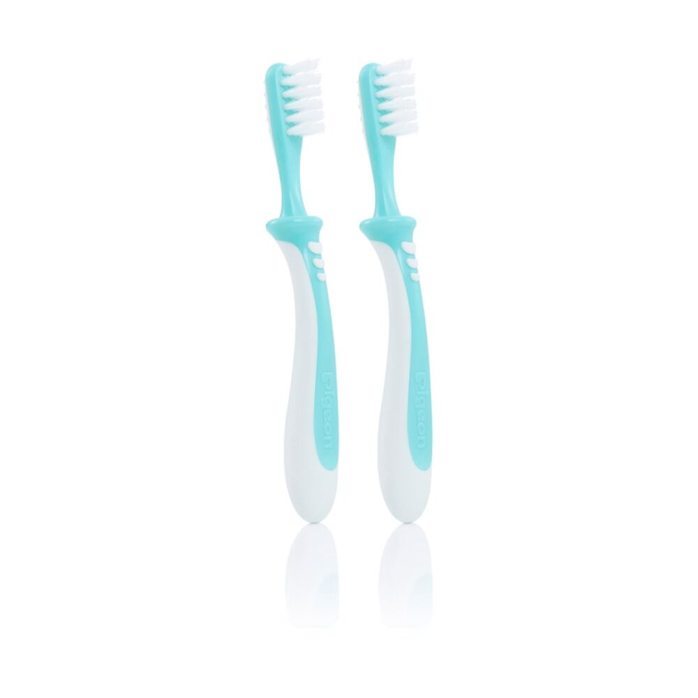 Pigeon Training Baby Toothbrush Step 3 Soft Bristle Safety Shield (2 Pack)