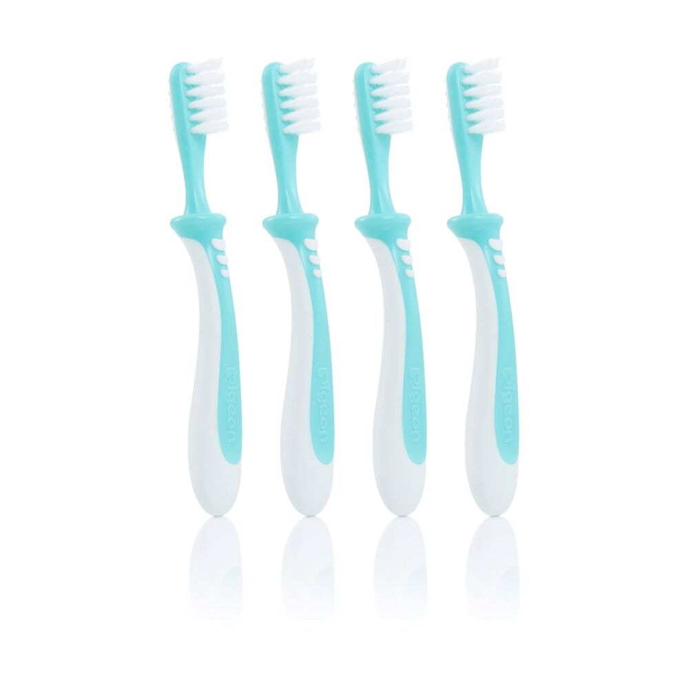 Pigeon Training Baby Toothbrush Step 3 Soft Bristle Safety Shield (4 Pack)