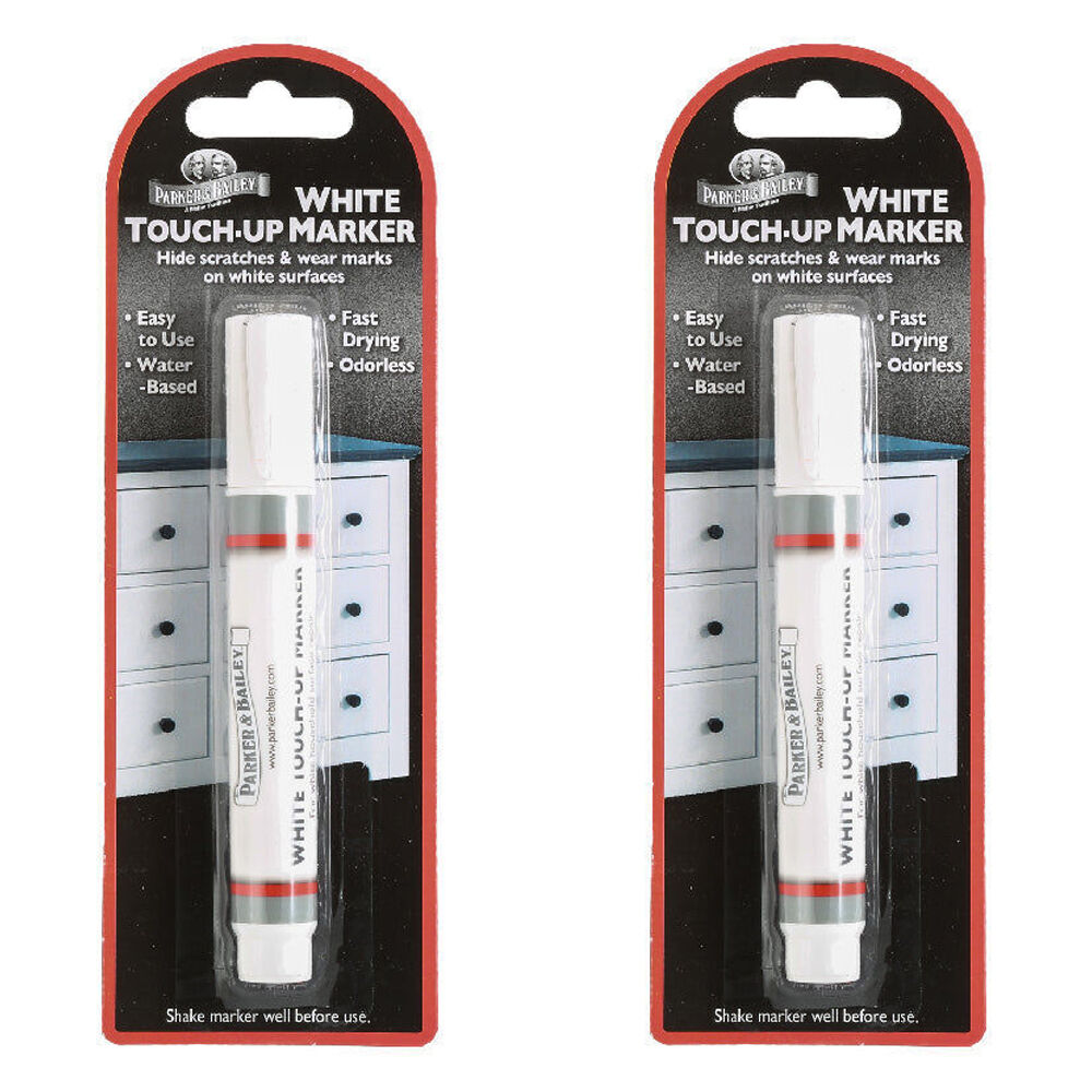 Parker Bailey Water-Based Furniture Touch Up Marker Odourless 23cm White (2 Pack)