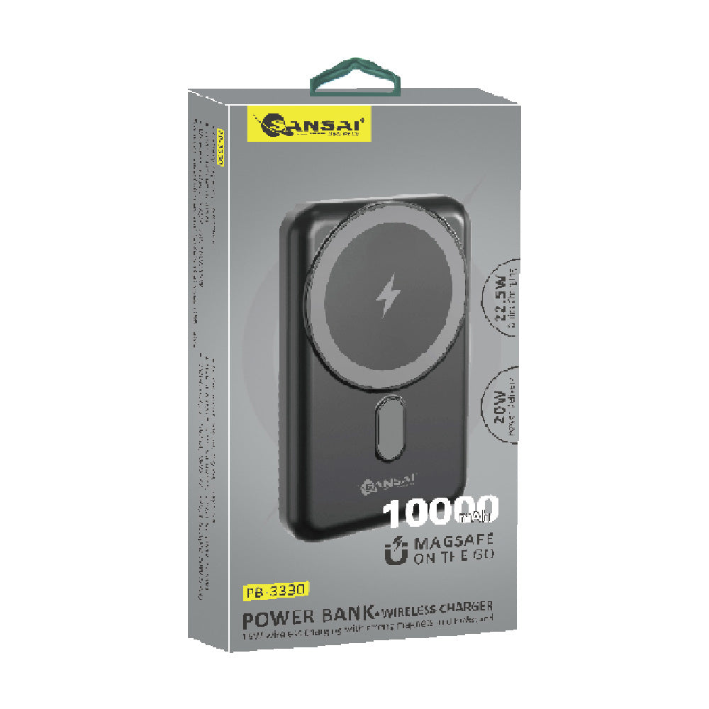 Sansai Power Bank USB-C 10000mAh 22.5W w/ Kickstand LED 11x7 cm Assorted