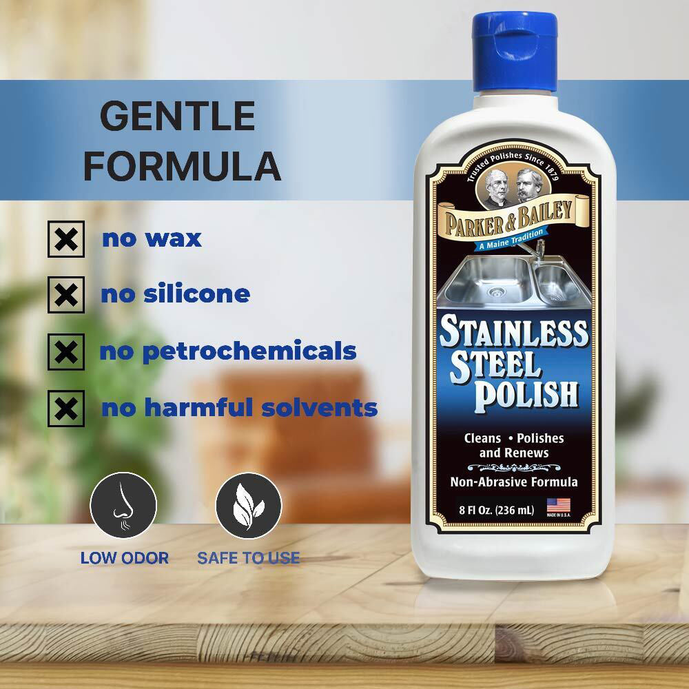 Parker & Bailey 236ml Stainless Steel Polish Cleaner Non-Abrasive Gentle Formula — image 2