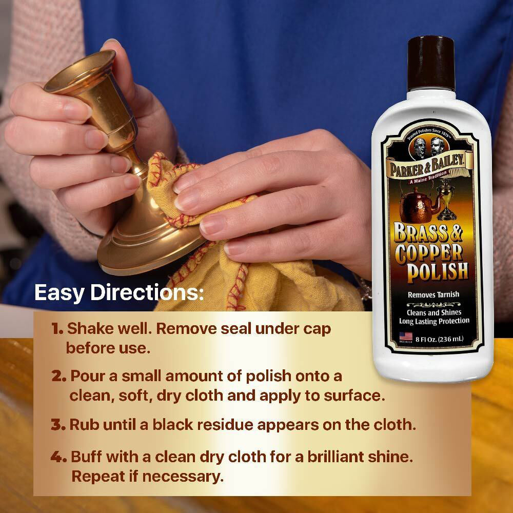 Parker & Bailey 236ml Brass & Copper Polish Tarnish Remover Cleaning Formula — image 2