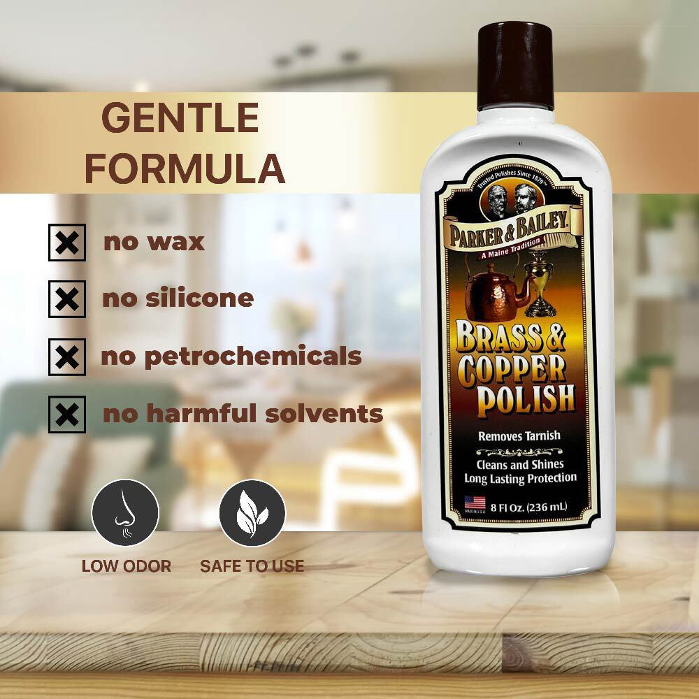 Parker & Bailey 236ml Brass & Copper Polish Tarnish Remover Cleaning Formula — image 3