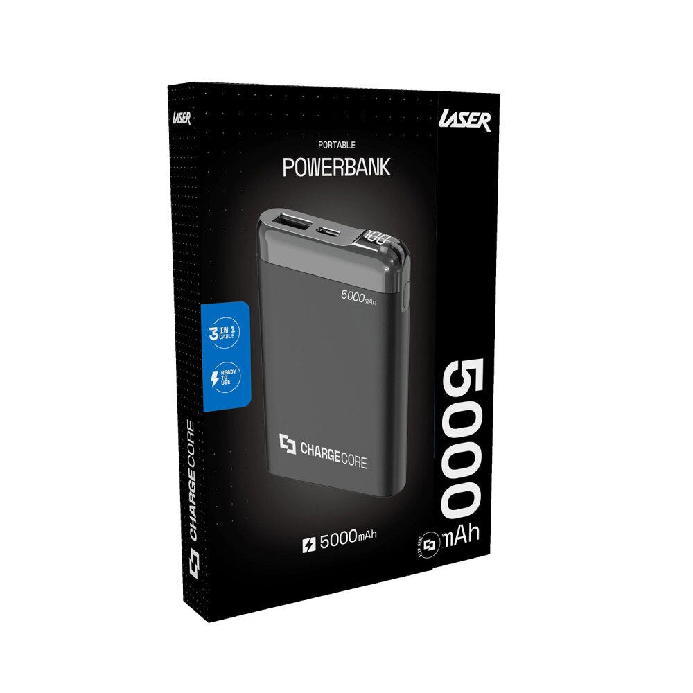 Laser 5000mAh Power Bank Usb-c/usb-a Phone/Mobile Charger w/LED Display Black — image 8