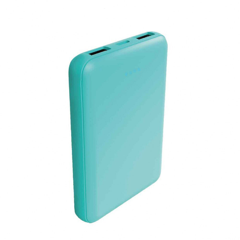 Laser 5000mAh Power Bank Battery Charger w/ 3in1 USB-C/8-Pin/microUSB Cable Aqua