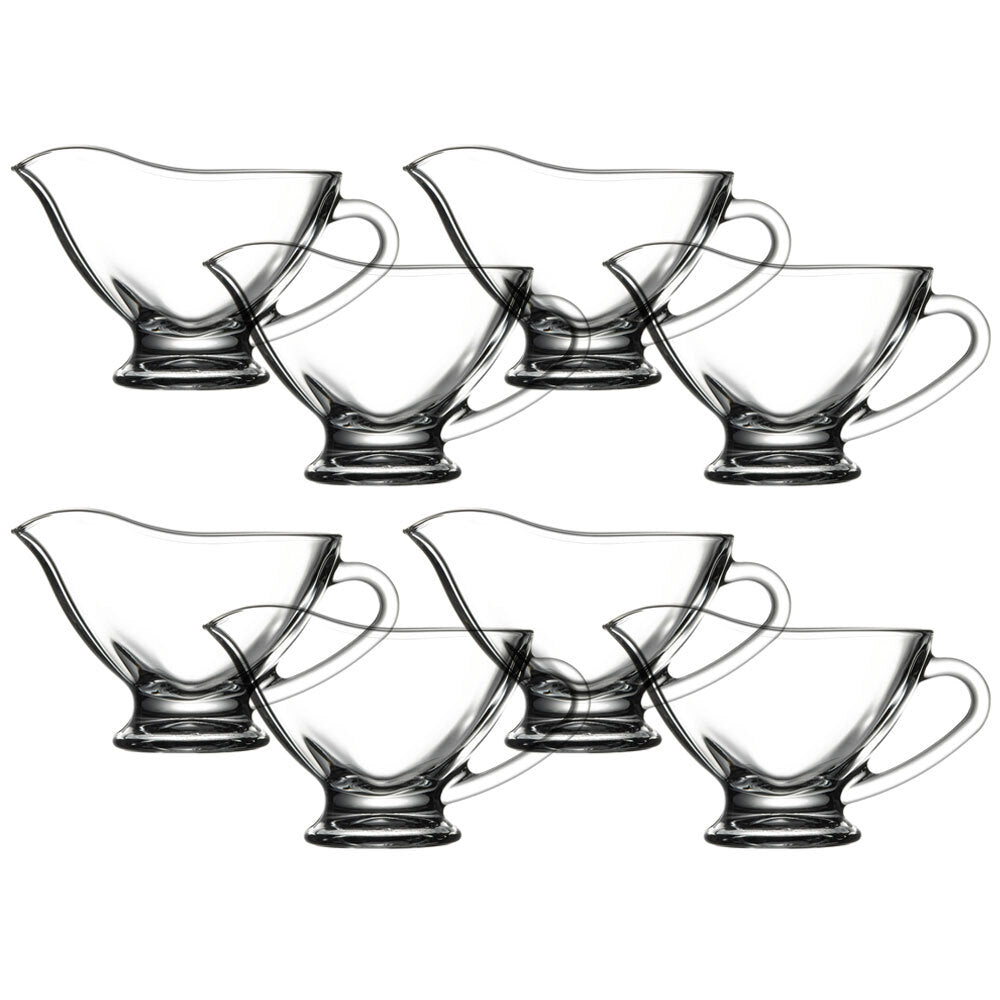 Pasabahce 2pc Pasabahce Basic Glass Sauce Boat Set Serving Cup Container w/Handle Clear (4 Pack)